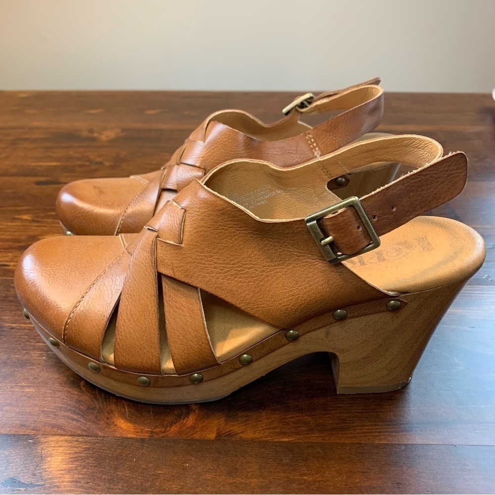 Korks Wynne vegan leather Platform Clog Sandal in Tan size 8 - Picture 3 of 15